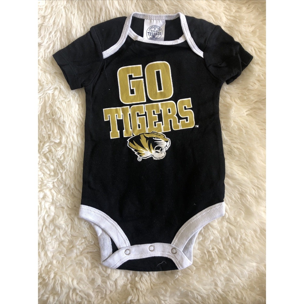 Missouri  Tigers Rivalry Threads Baby Bodysuit 3-6 Month Go Tigers Black White